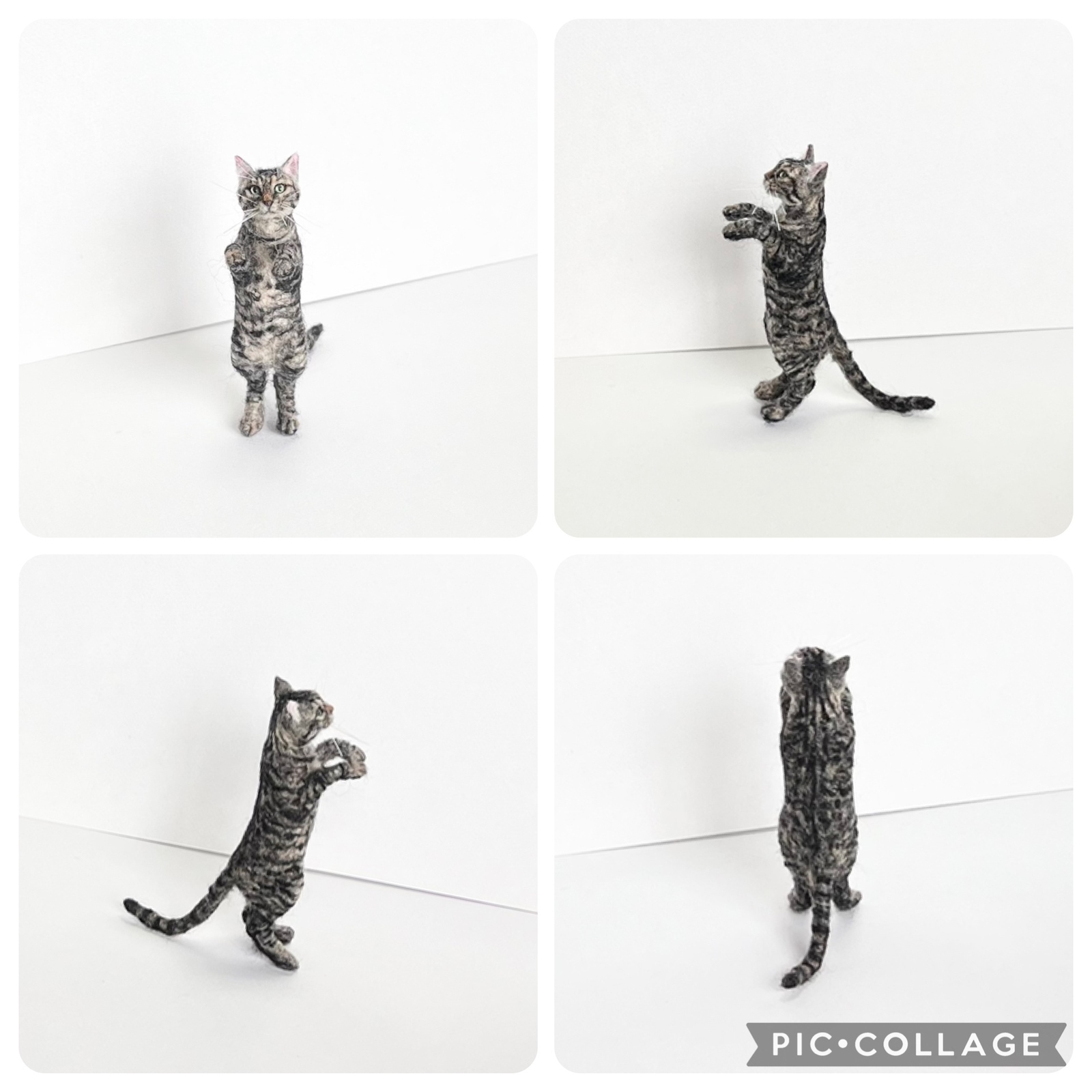 羊毛フェルト 猫 ハンドメイド maruta9999 羊毛フェルト猫 うちの猫 （ぶちお） ハンドメイド キジトラ