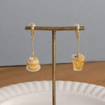 レモンカップケーキとレモンティーのピアス/イヤリング