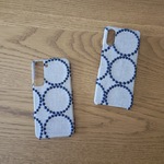 ミナペルホネン タンバリン ベージュ×ダークネイビー 受注作成　mina perhonen iPhoneケース iPhoneカバー スマホケース スマホカバー