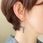 大人シックに♦︎淡水パール3連のゆらゆらイヤリング/ピアス