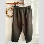 [完成品]ヘリンボーンリネンサルエルパンツ