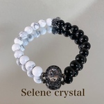 ハウライト　オニキス　ジルコニアパーツ　ブレスレット天然石ブレスレット　Selene crystal
