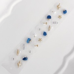 耳ツボジュエリー♡ラピスラズリ天然石20粒/夏海ブルーゴールドシルバー大人シンプル/金アレ/耳つぼジュエリー