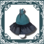 ゴシック風ロングドレス（ダークグリーン×黒レース）♱ blythe ブライス リカちゃん オビツ24 プーリップ momoko ジェニー ミスキティ 等