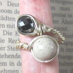 レア♪台湾産北投石＆ヘマタイトTwinリング☆指輪GOLDハンドメイド