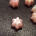 3粒 ピンクシェル 六芒星 ビーズ