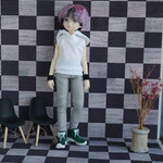 ピュアニーモＸＳ男の子：ダメージパンツ(ライトグレー)