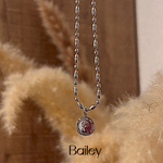 Seoul Light Necklace  ステンレスデザインボールチェーンシルバーネックレス 韓国っぽネックレス