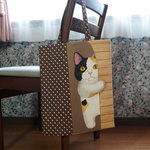 にゃんトート＊ひょっこり猫（三毛猫）
