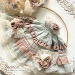 22cmドールサイズ　クラシカルドレス　チョコミントカラー　くすみグリーン　リカちゃん　ネオブライスちゃんにも