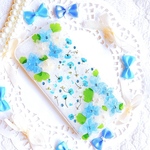 送料無料♡紫陽花の花びら舞うスマホケース♡ 