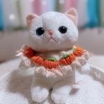 【再再販】犬用.猫用スタイ  もふハロウィンビブ（ベージュ✖️オレンジ）