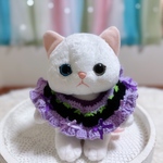 犬用.猫用スタイ もふハロウィンビブ（パープル✖️ブラック）