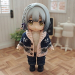 ハートがいっぱいカーディガン【濃紺】❤︎handmade❤︎11cmドールサイズ