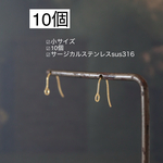 小【10個】サージカルステンレス316 フックピアス　小　m1175