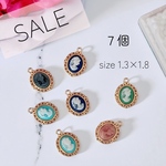 【SALE】 7個 カメオ　ゴールドチャーム 楕円 レトロ アンティーク調 ハンドメイド アクセサリー作り　