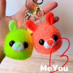 ※ネオンオレンジ※ネオンなうさぎのキーホルダー☆あみぐるみ☆編みぐるみ☆ウサギ☆MeYou