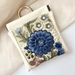 【new】【受注制作】インド刺繍リボン　ばね口ポーチ　カラビナポーチ