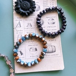 SALE【2連50コセット】JIRI＊IVANA#czech beads#チェコビーズ　rondel9✖️6㍉ blue＊orange mix violet grape