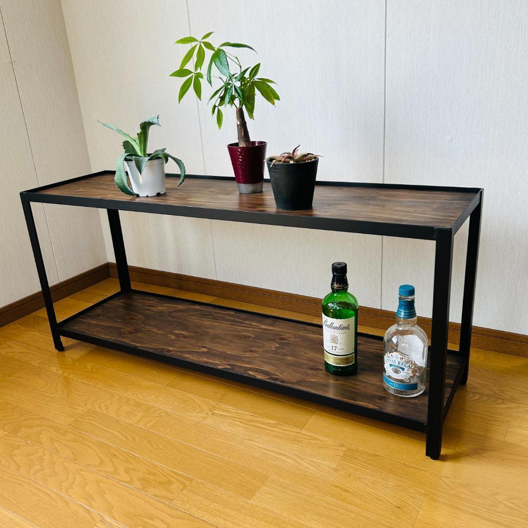 ダークウッド 二段シェルフ アイアン家具　ラック ダークウッド 二段シェルフ アイアン家具 ラック - kei.Iron Studio