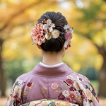 上品ダリアの髪飾り『くすみP』　結婚式　成人式　胡蝶蘭　和装　振袖　卒業式　白無垢　色打掛　前撮り　花嫁　着物　ヘッドドレス　袴田　留袖　ヘアピン　結婚式髪飾り　成人式髪飾り　卒業式髪飾り　ピンク　