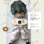 オビツ11/ねんどろいどどーる調整パーツ使用　（共通サイズ）服　Tシャツと紐付きパンツ　２点セット　no.89