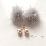 パール♡ファーキャッチピアス