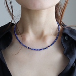 送料無料＊小粒ラピスラズリのネックレス(サージカルステンレス)