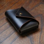 レザークラフト　茶芯ブラック馬革　小物入れ　