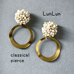 真鍮(しんちゅう)ピアス/大ぶりピアス/つぶつぶピアス/個性的ピアス/クラシカルピアス