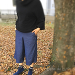 【サイズ調節可能】シンプルなデニムワイドパンツ 大人size S.M.L
