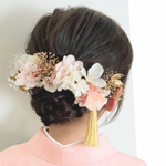 七五三 髪飾り お花いっぱい髪飾り 淡いピンク 七五三ヘアアクセサリー