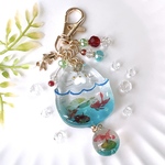 金魚鉢にゃんこキーホルダー