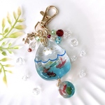 金魚鉢にゃんこキーホルダー