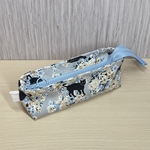 ペンポーチ 猫柄 花 小物入れ boxポーチ☆ ハンドメイド 