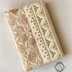 MaEuMインド刺繍リボン文庫本ブックカバー片側調整タイプ【pink5】