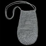 メタリックヤーン　キラキラ　エコバッグ　サコッシュ　ショルダー　グリッター　シルバー　手編み　ポシェット　夏バッグ　軽量　ちょこっと　メタルヤーン　