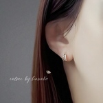 シンプル　高品質　人気　繊細　上品　大人女子　ダブル　ライン　18k　18kgp　半フープ　ピアス