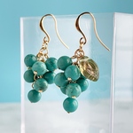 天然石の小さな果実＊選べるハウライトターコイズ&マラカイトのピアス/イヤリング