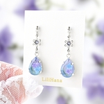 花宝石 桔梗 (ききょう) ピアス・イヤリング  / ドロップ 《受注生産》
