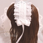 メイドさん風♡ヘッドドレス(ホワイト×ホワイト) メイド ロリィタ  ロリータ ヘッドドレス ヘドレ 頭もの クラロリ 正統派 量産型 地雷 ヲタ活 ゴスロリ カチューシャ  バラ ローズ 可愛い