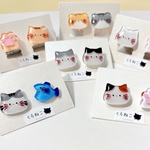 ぽてねこ ピアス/イヤリング 【肉球 魚 猫】