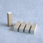 【 ゴム印 消しゴム はんこ 材料 】 スタンプ 台木 MDF 角型 ｜小｜ 白見出し付 （ 5個入 ） 【 見出し箔 付 ハンコ 持ち手】 