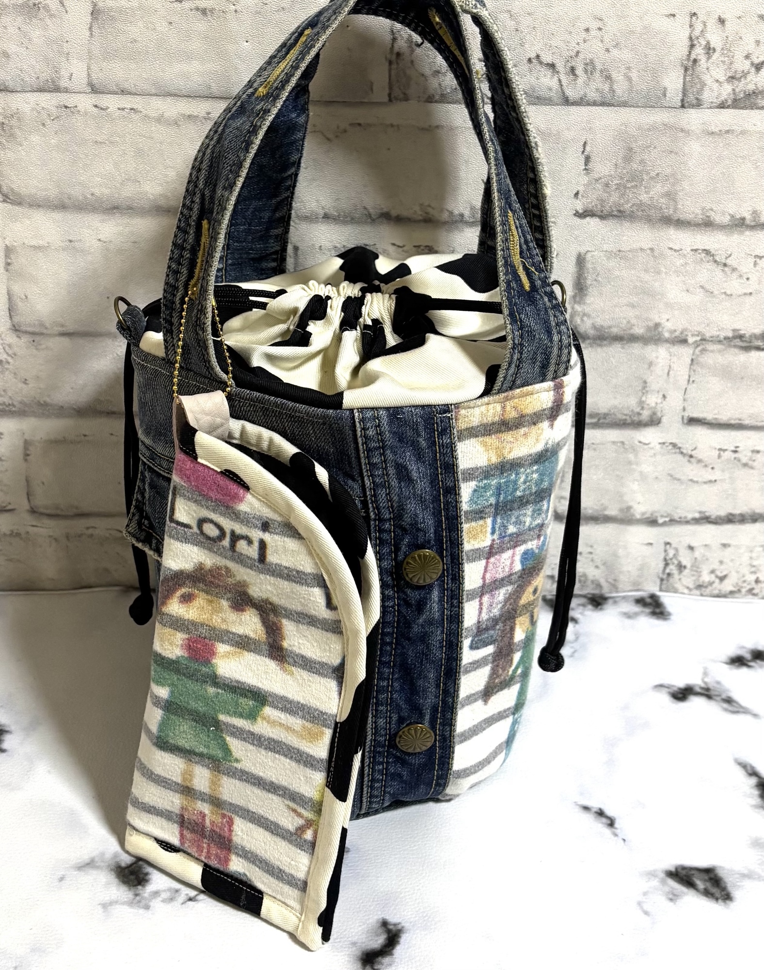 ハンドメイド デニムリメイク L字ファスナー 長財布 デニムリメイクL字ファスナー長財布 - 1121RINKO'S GALLERY
