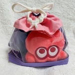 透明窓付き巾着バッグ🌟パステルパープル×ピンク💜💗カラビナ付き✨