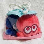 透明窓付き巾着バッグ🌟パステルブルー×ピンク💙💗カラビナ付き✨