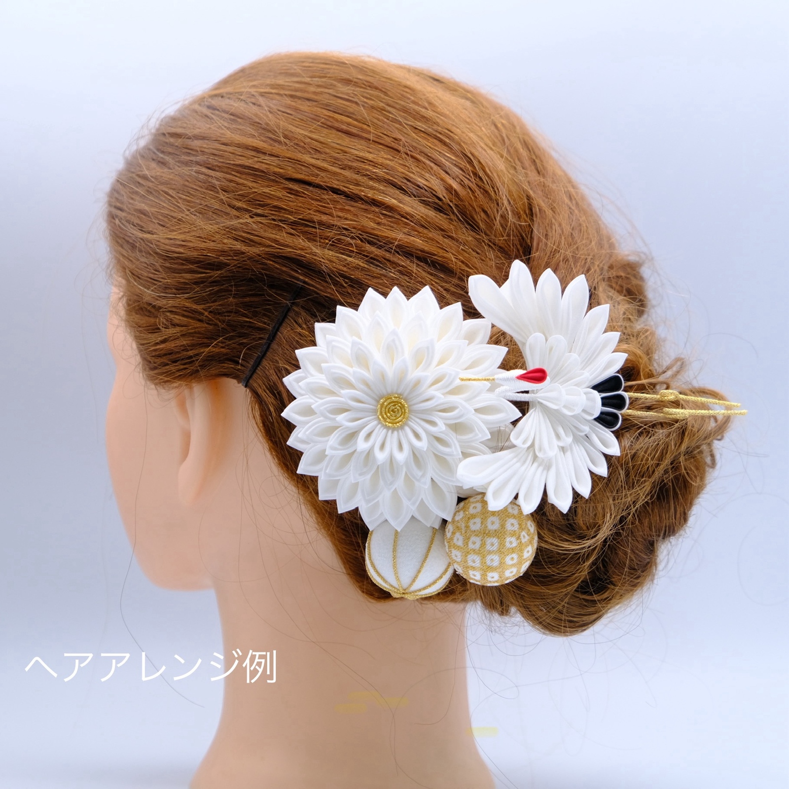 つまみ細工〈和婚＊鶴の髪飾り〉 - atelierフルリール | minne byGMO