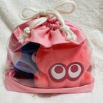 透明窓付き巾着バッグ🌟パステルピンク単色🎀カラビナ付き✨