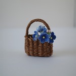 【1/6・21cm・22cmドールoutfit】かごバッグ(ブラウンよこ型)