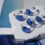 "selenity" glass ring | 心を落ち着かせるブルーリング |
